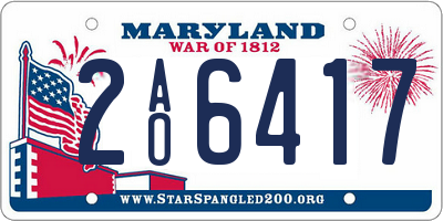 MD license plate 2AO6417