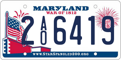 MD license plate 2AO6419