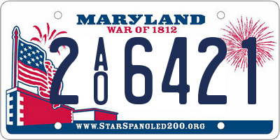 MD license plate 2AO6421