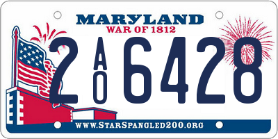 MD license plate 2AO6428
