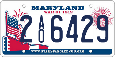 MD license plate 2AO6429