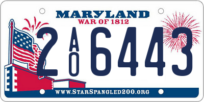 MD license plate 2AO6443