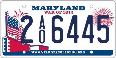 MD license plate 2AO6445
