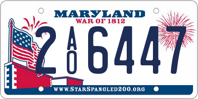 MD license plate 2AO6447