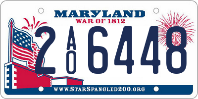 MD license plate 2AO6448