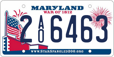 MD license plate 2AO6463