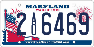 MD license plate 2AO6469