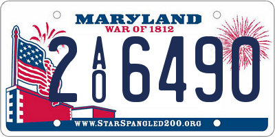 MD license plate 2AO6490