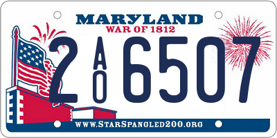 MD license plate 2AO6507
