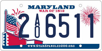 MD license plate 2AO6511