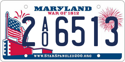 MD license plate 2AO6513
