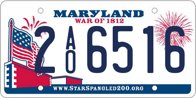 MD license plate 2AO6516