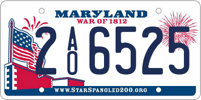 MD license plate 2AO6525