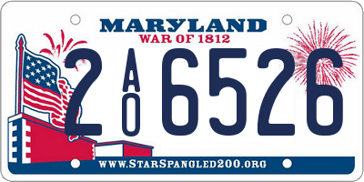 MD license plate 2AO6526