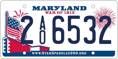 MD license plate 2AO6532