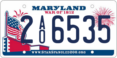 MD license plate 2AO6535