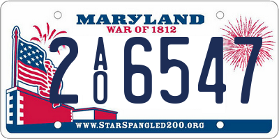MD license plate 2AO6547