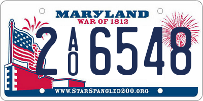 MD license plate 2AO6548