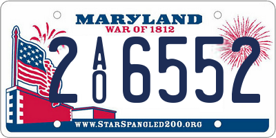 MD license plate 2AO6552