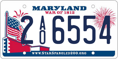 MD license plate 2AO6554