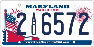 MD license plate 2AO6572