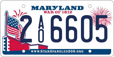 MD license plate 2AO6605