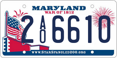 MD license plate 2AO6610