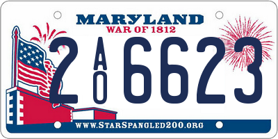 MD license plate 2AO6623
