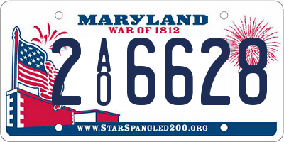 MD license plate 2AO6628