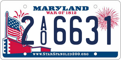 MD license plate 2AO6631