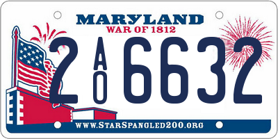 MD license plate 2AO6632
