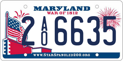 MD license plate 2AO6635