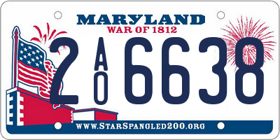 MD license plate 2AO6638