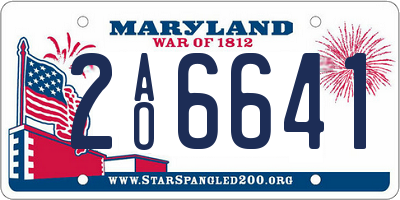 MD license plate 2AO6641