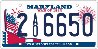 MD license plate 2AO6650