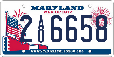 MD license plate 2AO6658