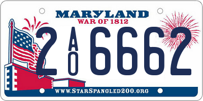 MD license plate 2AO6662