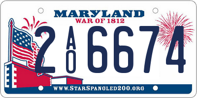 MD license plate 2AO6674