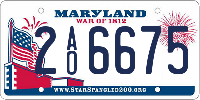 MD license plate 2AO6675