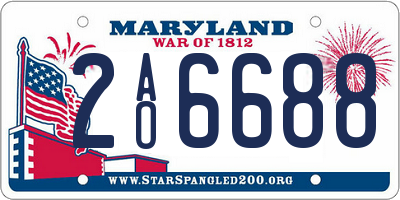 MD license plate 2AO6688