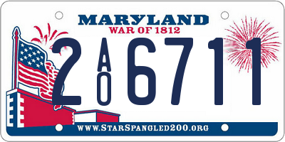 MD license plate 2AO6711