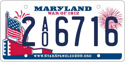MD license plate 2AO6716