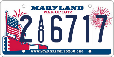 MD license plate 2AO6717