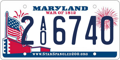 MD license plate 2AO6740