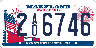 MD license plate 2AO6746