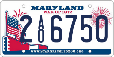 MD license plate 2AO6750