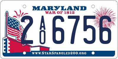MD license plate 2AO6756