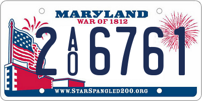 MD license plate 2AO6761