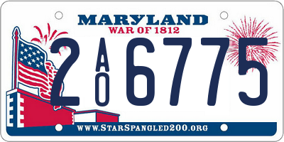 MD license plate 2AO6775