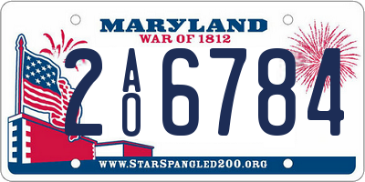 MD license plate 2AO6784